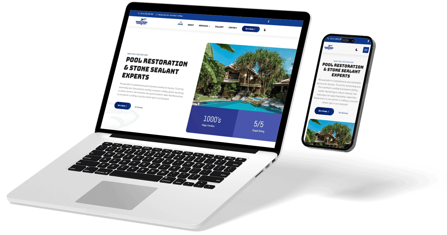 laptop and phone showcasing an example website